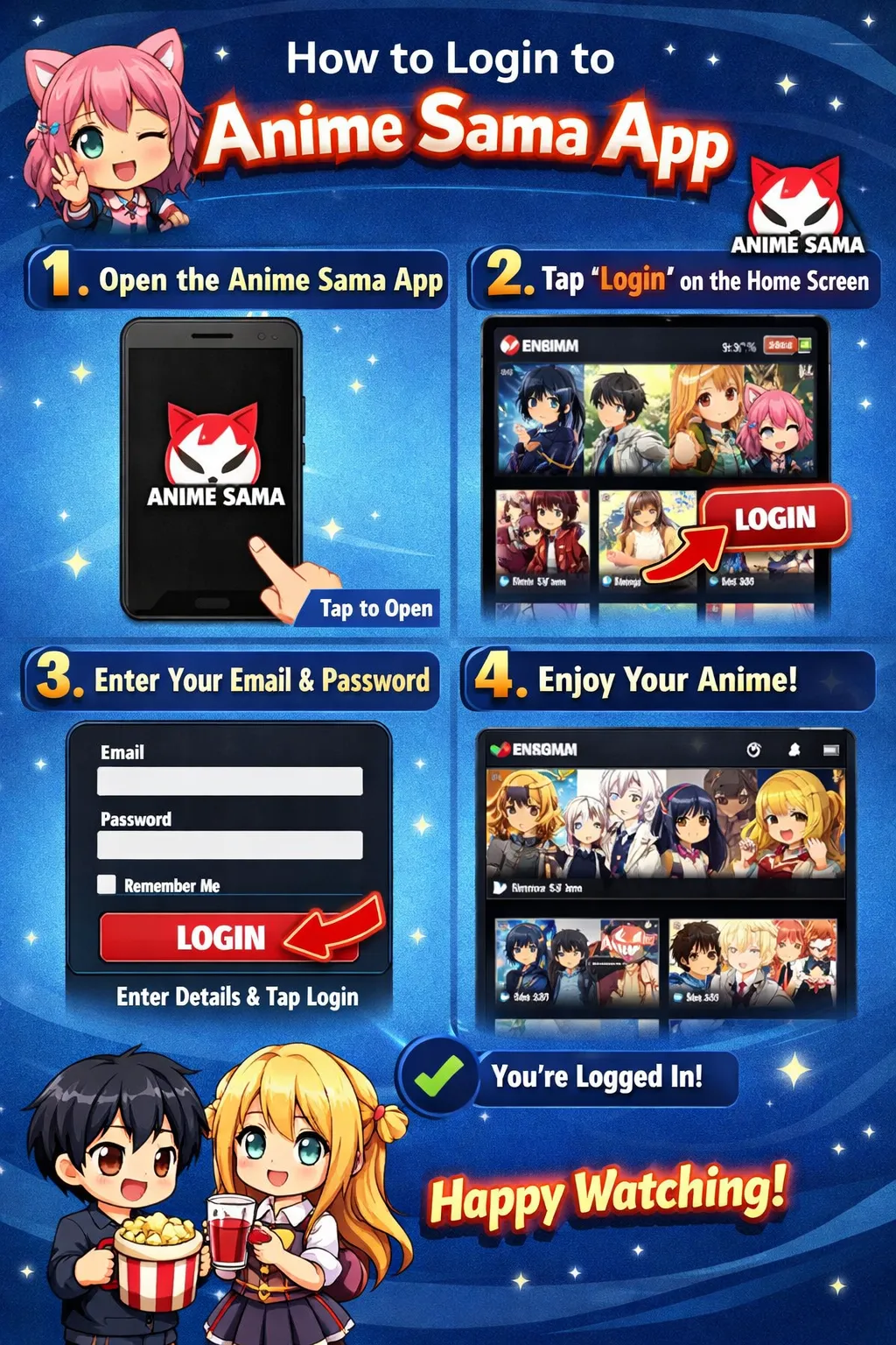 Anime Sama Login Screen